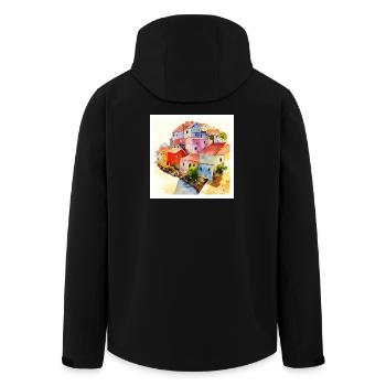 Optical Illusion - Abstract Art - Men’s Recycled Softshell Jacket by Stanley/Stella - black - Back - AI Model Male 185 light (185cm)