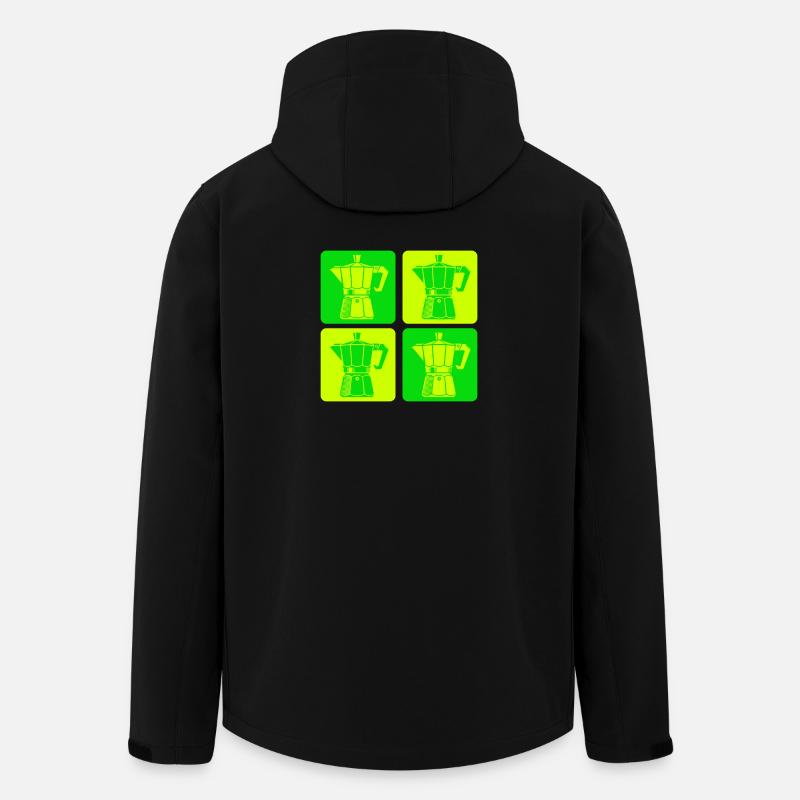 Retro Espresso Maker Pop Art - Men’s Recycled Softshell Jacket by Stanley/Stella - black