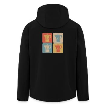 Machine à expresso rétro - Veste softshell homme en polyester recyclé Stanley/Stella - noir - Dos - AI Model Male 185 light (185cm)