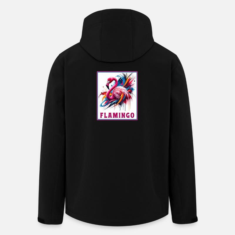 Graffiti Flamingo Explosion - Veste softshell homme en polyester recyclé Stanley/Stella - noir