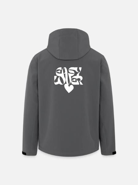 Liebe Herz Abstrakte Typografie - Recycelte Männer Softshell-Jacke von Stanley/Stella - Schwarz