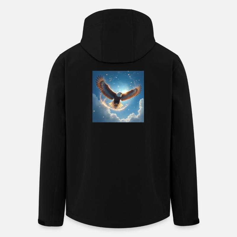 Krafttier Adler am Himmel - Recycelte Männer Softshell-Jacke von Stanley/Stella - Schwarz