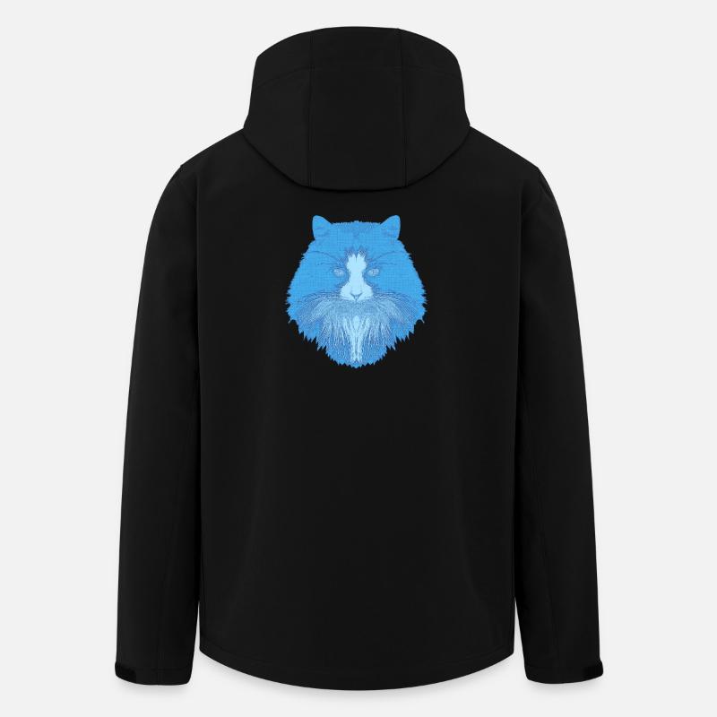 Katzenkopf, langhaarig, closing - Recycelte Männer Softshell-Jacke von Stanley/Stella - Schwarz