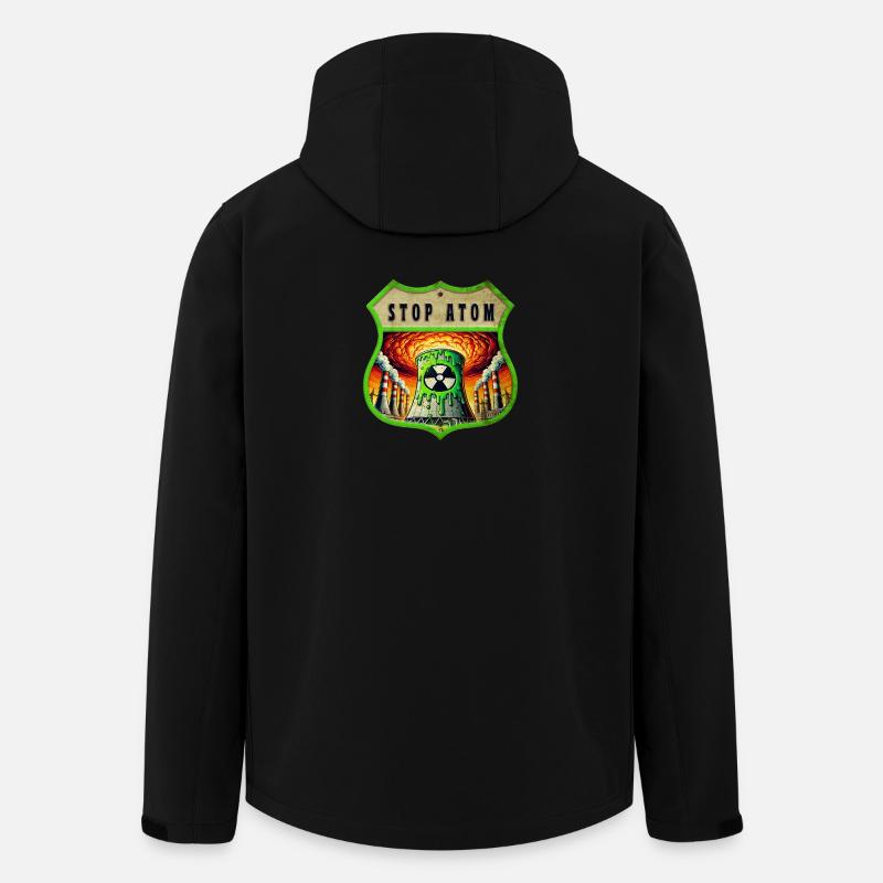 Stop Atom Wappen Design - Recycelte Männer Softshell-Jacke von Stanley/Stella - Schwarz