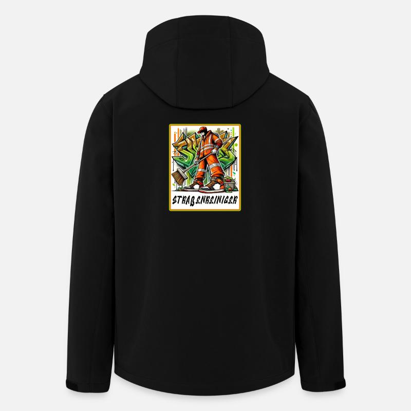 Straßenreiniger im Graffiti-Style - Recycelte Männer Softshell-Jacke von Stanley/Stella - Schwarz