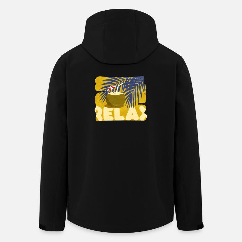 Relaxed, summer, comical, cocktail atmosphere - Men’s Recycled Softshell Jacket by Stanley/Stella - black