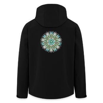 Meer Mandala - Recycelte Männer Softshell-Jacke von Stanley/Stella - Schwarz - Hinten - AI Model Male 185 light (185cm)