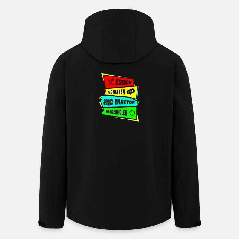 Manger dormir tracteur répéter - Veste softshell homme en polyester recyclé Stanley/Stella - noir