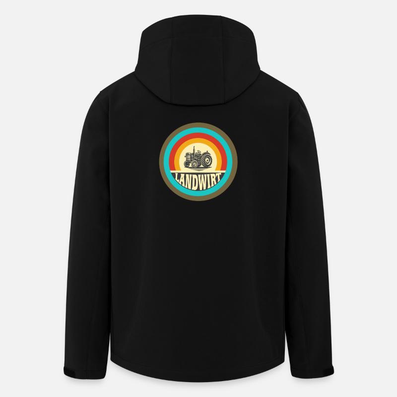 Traktor Vintage Look - Recycelte Männer Softshell-Jacke von Stanley/Stella - Schwarz