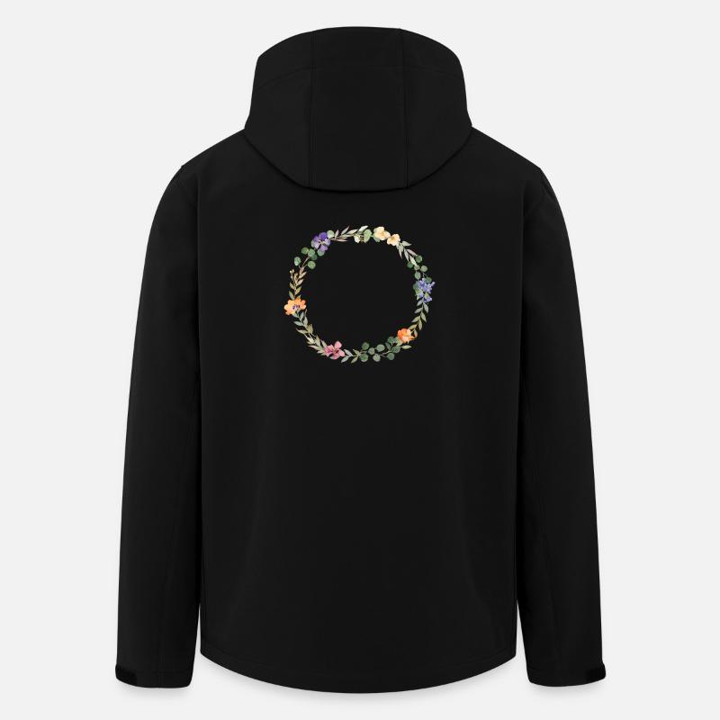 Floral wreath, customisable - Men’s Recycled Softshell Jacket by Stanley/Stella - black
