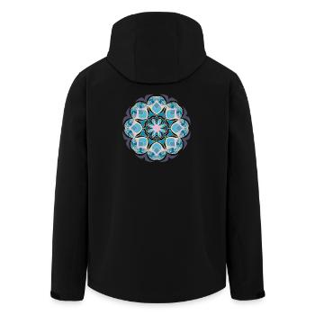 Beach day Mandala - Men’s Recycled Softshell Jacket by Stanley/Stella - black - Back - AI Model Male 185 light (185cm)