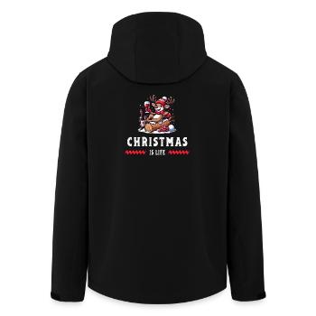 Rentier mit Wein – Christmas Vibes - Recycelte Männer Softshell-Jacke von Stanley/Stella - Schwarz - Hinten - AI Model Male 185 light (185cm)