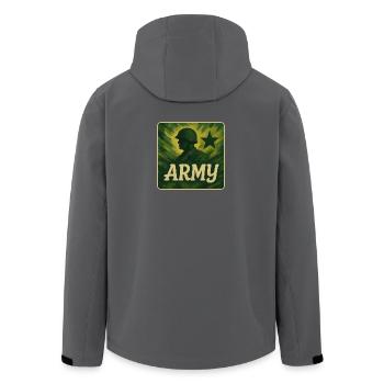 Conception des soldats de l’armée - Veste softshell homme en polyester recyclé Stanley/Stella - noir - Dos - AI Model Male 185 light (185cm)