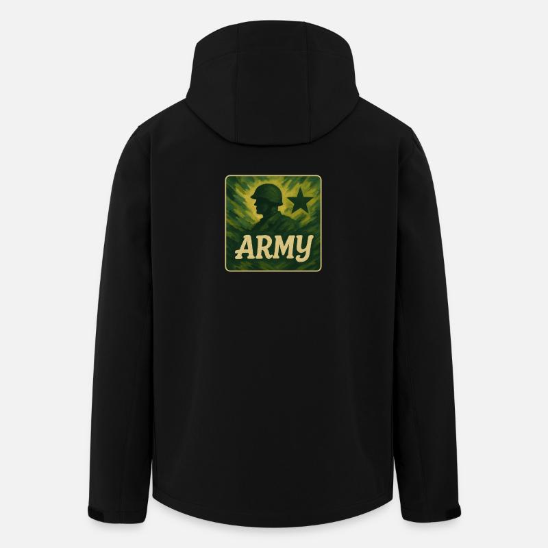 Conception des soldats de l’armée - Veste softshell homme en polyester recyclé Stanley/Stella - noir