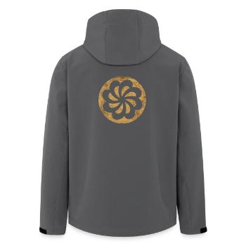Spirale d'éternité arménienne dans un cercle doré - Veste softshell homme en polyester recyclé Stanley/Stella - noir - Dos - AI Model Male 185 light (185cm)