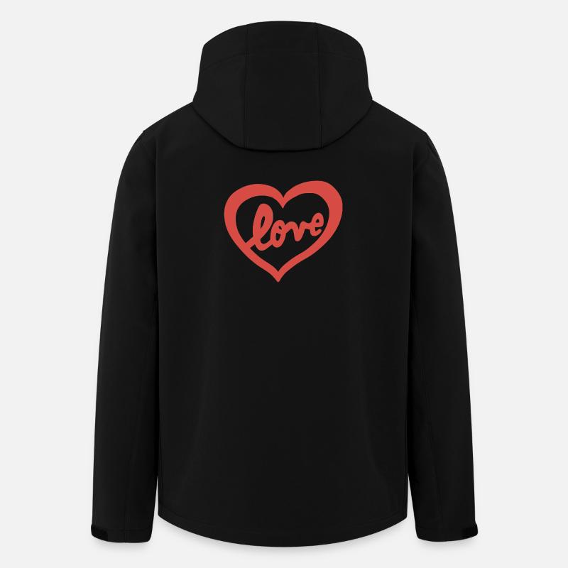 Verliebtes Herz - Recycelte Männer Softshell-Jacke von Stanley/Stella - Schwarz