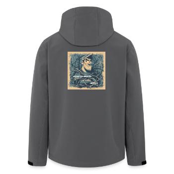 Morgens unter Hochspannung - Recycelte Männer Softshell-Jacke von Stanley/Stella - Anthrazit - Hinten - AI Model Male 185 light (185cm)