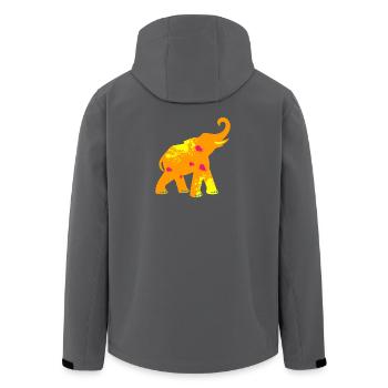 Elefant Yoga Kleckse Sprenkel Yoga Indien Holi om - Recycelte Männer Softshell-Jacke von Stanley/Stella - Schwarz - Hinten - AI Model Male 185 light (185cm)