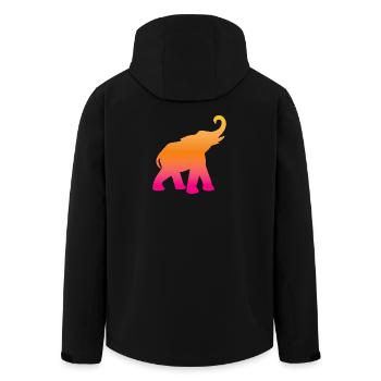 Elefant Verlauf Yoga farbenfroh Indien Meditation - Recycelte Männer Softshell-Jacke von Stanley/Stella - Schwarz - Hinten - AI Model Male 185 light (185cm)
