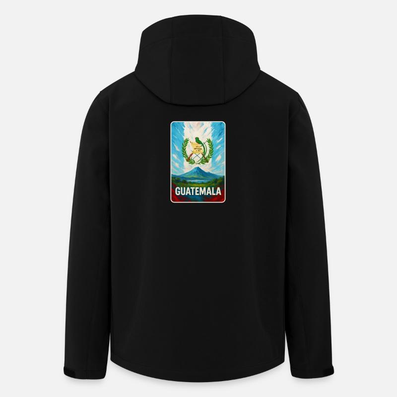Guatemala Vulkan & Nationalwappen - Recycelte Männer Softshell-Jacke von Stanley/Stella - Schwarz