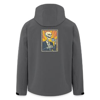 Kaffee oder Grab – was soll’s! - Recycelte Männer Softshell-Jacke von Stanley/Stella - Anthrazit - Hinten - AI Model Male 185 light (185cm)