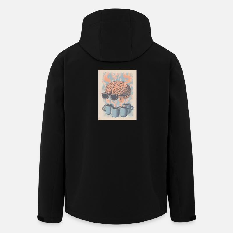 Kaffee = Gehirn an! - Recycelte Männer Softshell-Jacke von Stanley/Stella - Schwarz