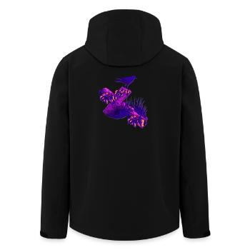 Violettes Holzkreuz Krähen Silhouette Efeu - Recycelte Männer Softshell-Jacke von Stanley/Stella - Schwarz - Hinten - AI Model Male 185 light (185cm)