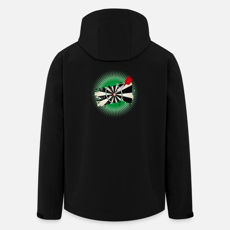 Dartscheibe im Graffiti-Stil mit Treffer - Recycelte Männer Softshell-Jacke von Stanley/Stella - Schwarz