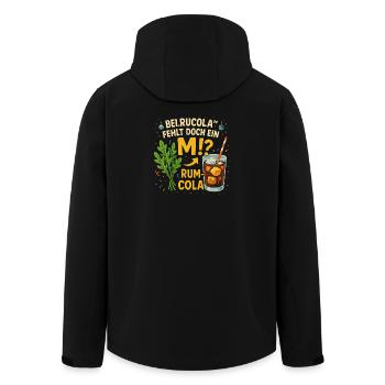 Bei Rucola fehlt doch ein M Rum-Cola - Recycelte Männer Softshell-Jacke von Stanley/Stella - Schwarz - Hinten - AI Model Male 185 light (185cm)