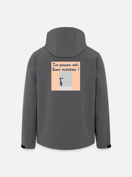 Vélo Cyclisme Pause - Veste softshell homme en polyester recyclé Stanley/Stella - noir