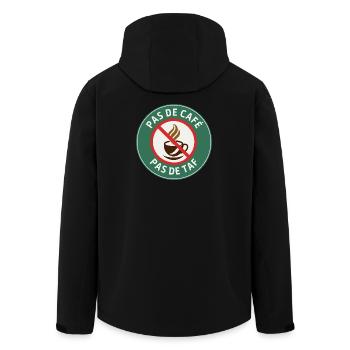 Pas de café, pas de taf – Humour Matin - Veste softshell homme en polyester recyclé Stanley/Stella - noir - Dos - AI Model Male 185 light (185cm)