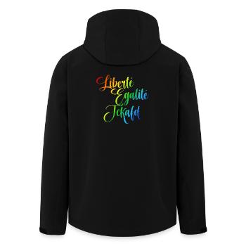 Rainbow Liberté Égalité Fraternité - Veste softshell homme en polyester recyclé Stanley/Stella - noir - Dos - AI Model Male 185 light (185cm)