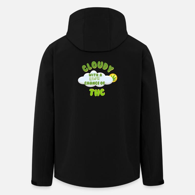 Cloudy THC Celebration Design - Men’s Recycled Softshell Jacket by Stanley/Stella - black