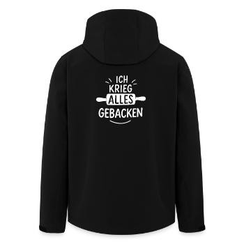 ich krieg alles gebacken baeckerei konditorei - Recycelte Männer Softshell-Jacke von Stanley/Stella - Schwarz - Hinten - AI Model Male 185 light (185cm)