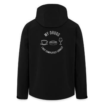 My Legal Drugs - Men’s Recycled Softshell Jacket by Stanley/Stella - black - Back - AI Model Male 185 light (185cm)
