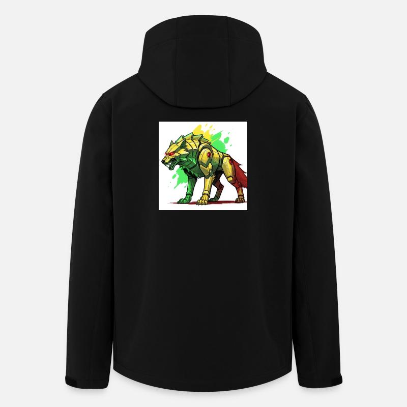 Futuristischer Löwe mit Cyborg-Design - Recycelte Männer Softshell-Jacke von Stanley/Stella - Schwarz