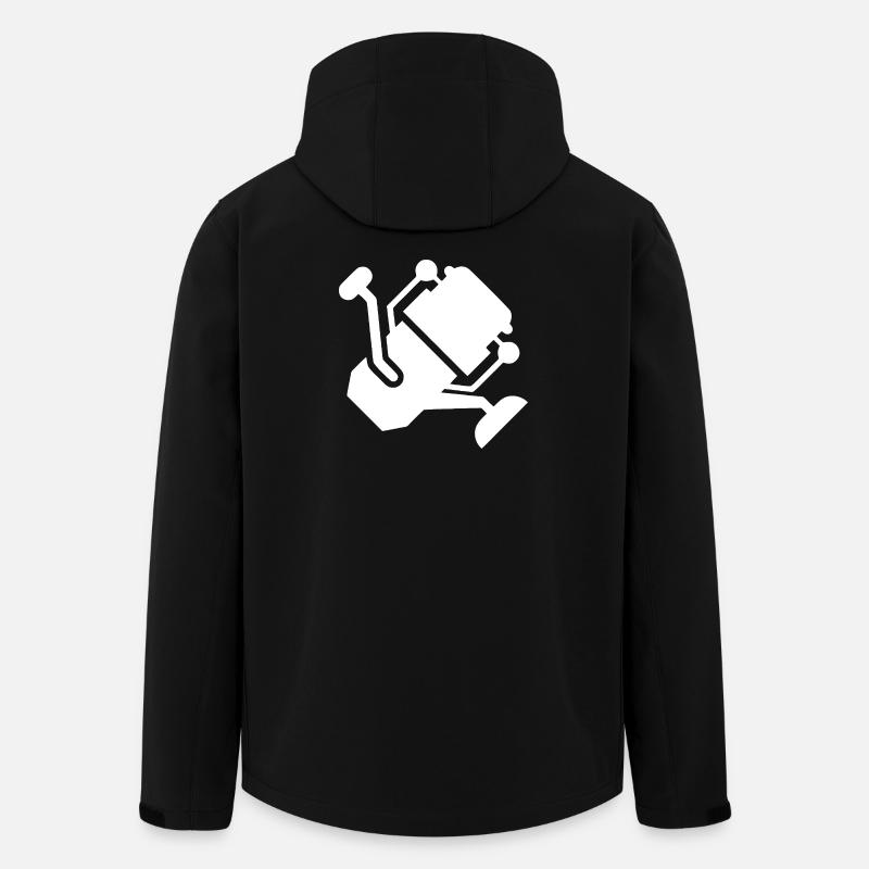 Weiße Angelrolle Silhouette - Recycelte Männer Softshell-Jacke von Stanley/Stella - Schwarz