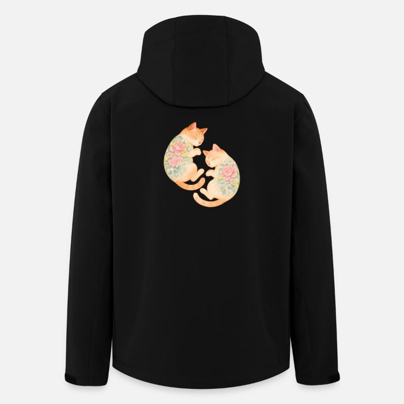 Twin Inked Cats – Schwebende Gelassenheit - Recycelte Männer Softshell-Jacke von Stanley/Stella - Schwarz