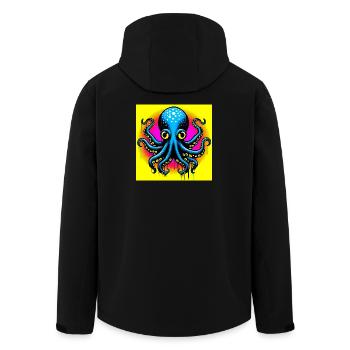 Krake - Recycelte Männer Softshell-Jacke von Stanley/Stella - Schwarz - Hinten - AI Model Male 185 light (185cm)