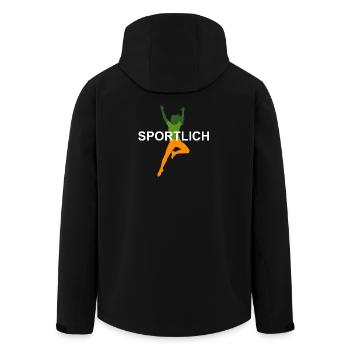 Lebendige Sportliche Sprung-Design - Recycelte Männer Softshell-Jacke von Stanley/Stella - Schwarz - Hinten - AI Model Male 185 light (185cm)