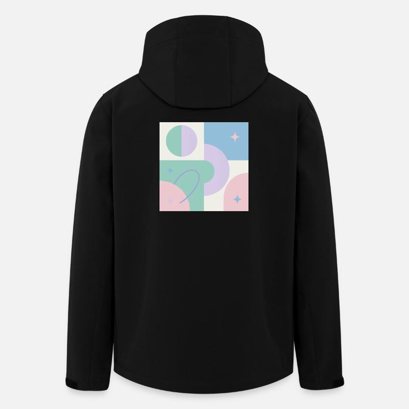 Pastel geometric cosmos design - Men’s Recycled Softshell Jacket by Stanley/Stella - black