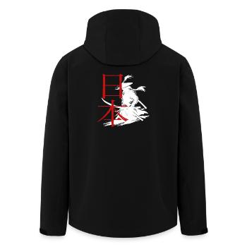 Conception d’arts martiaux avec samouraï et lettrage - Veste softshell homme en polyester recyclé Stanley/Stella - noir - Dos - AI Model Male 185 light (185cm)