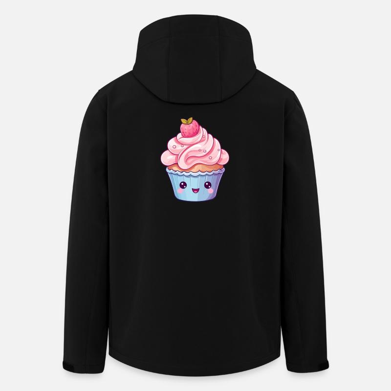 Kawaii Erdbeer Cupcake Design - Recycelte Männer Softshell-Jacke von Stanley/Stella - Schwarz