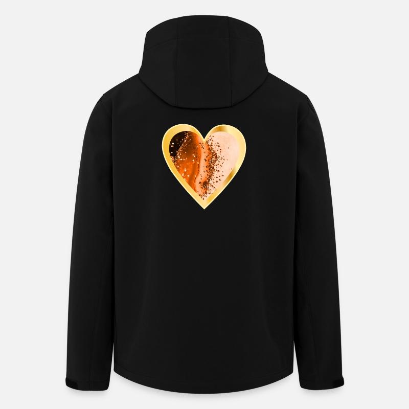 COEUR AMOUR ORANGE - Veste softshell homme en polyester recyclé Stanley/Stella - noir