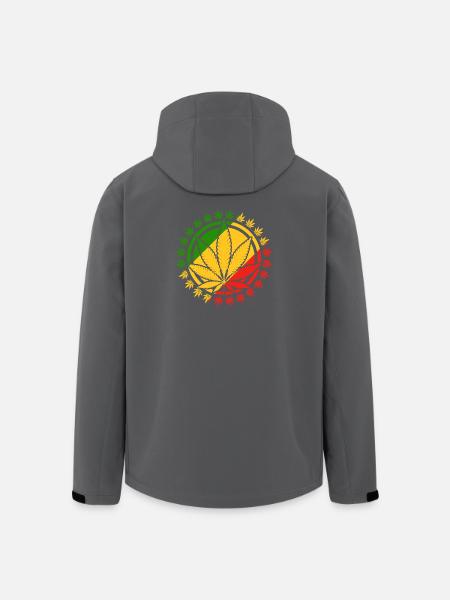 Rasta Inspired Cannabis Leaf Design - Men’s Recycled Softshell Jacket by Stanley/Stella - black