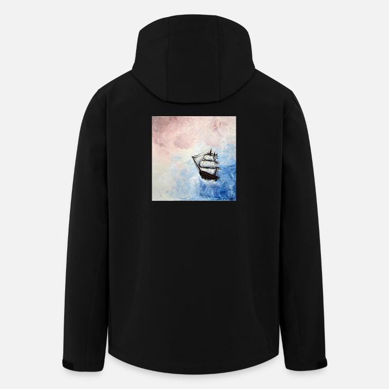 Historisches Segelschiff vor bewölktem Himmel - Recycelte Männer Softshell-Jacke von Stanley/Stella - Schwarz