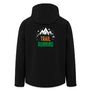 Trail Running - Men’s Recycled Softshell Jacket by Stanley/Stella - black - Back - AI Model Male 185 light (185cm)
