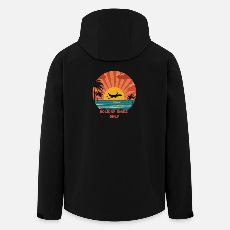Sonnenuntergang Flugzeug Urlaub Design - Recycelte Männer Softshell-Jacke von Stanley/Stella - Schwarz