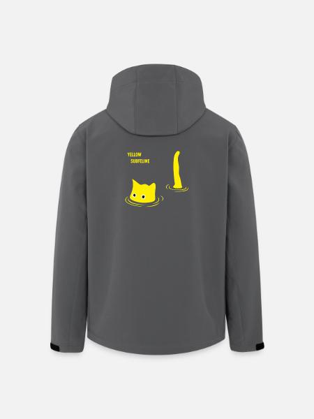 Gelbe Subkatze Retro Design - Recycelte Männer Softshell-Jacke von Stanley/Stella - Schwarz