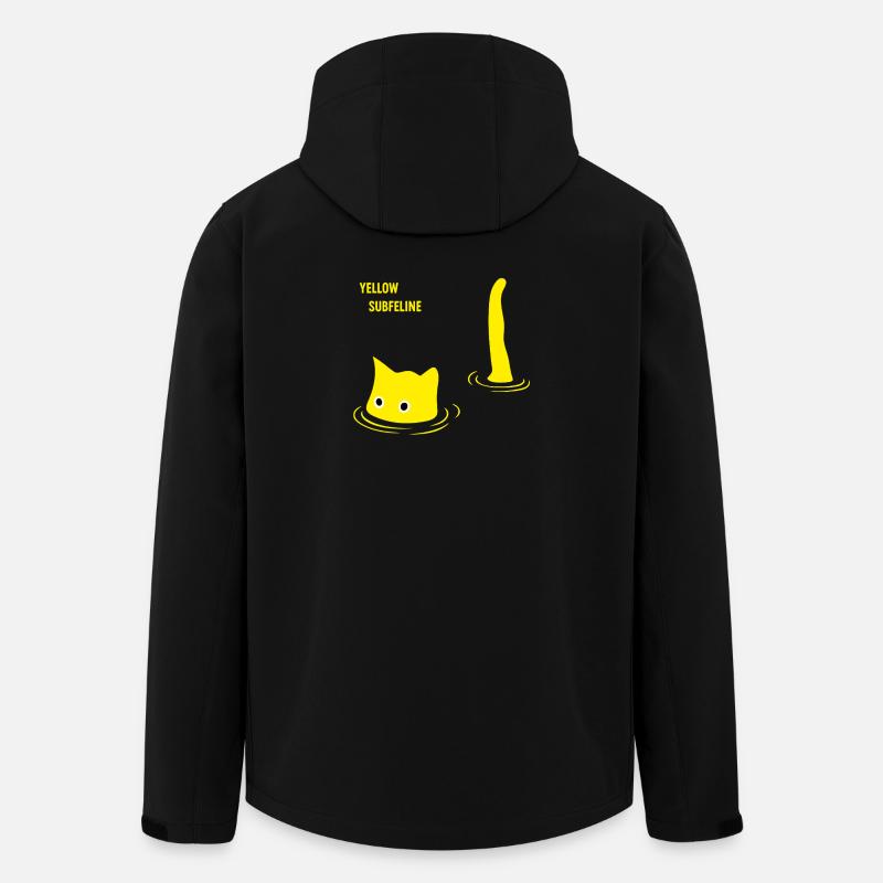 Yellow Subfeline Cat Retro Design - Men’s Recycled Softshell Jacket by Stanley/Stella - black